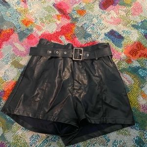 Blu spero leather shorts